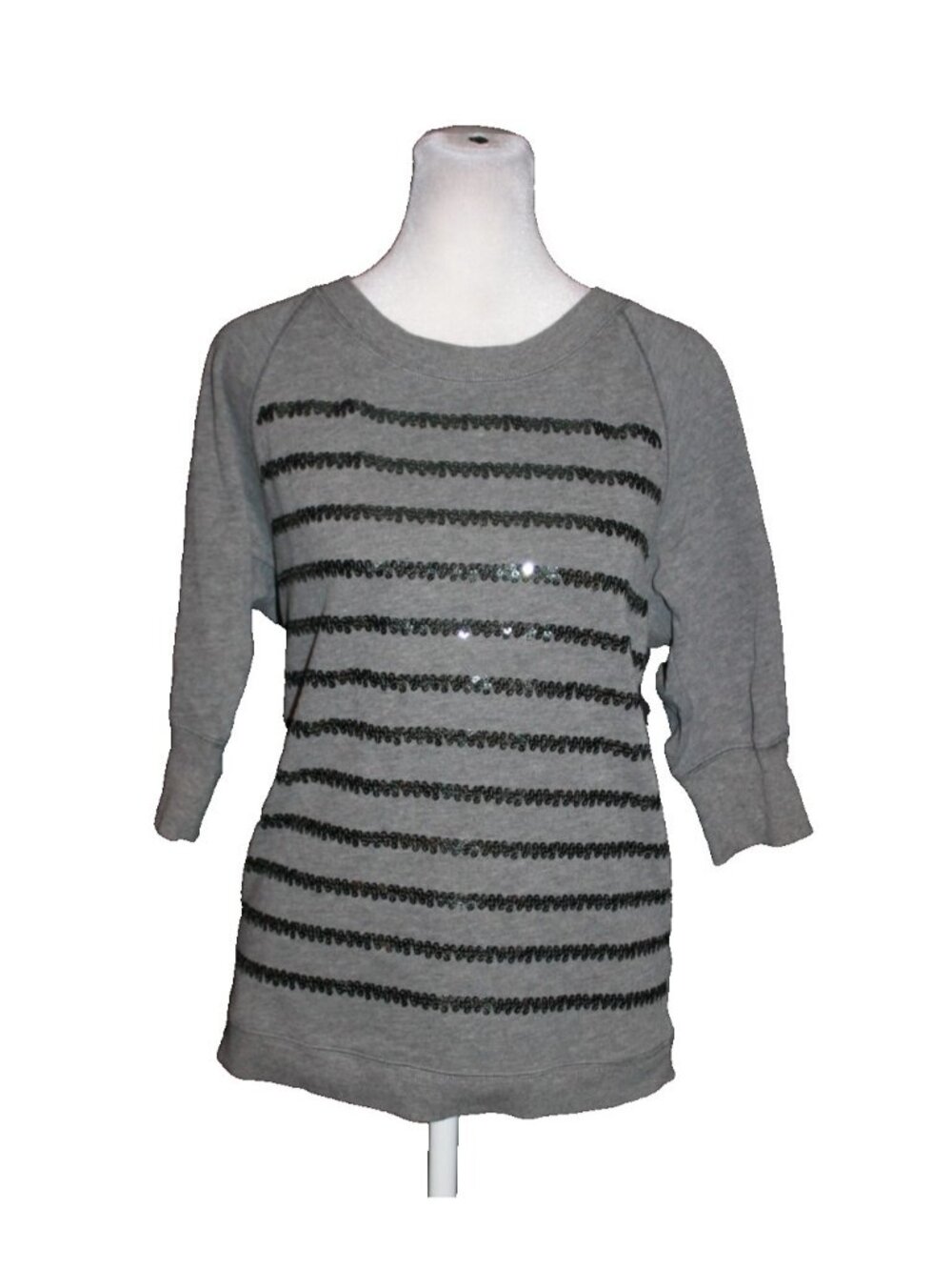 Victoria's Secret Gray Striped Sequin Sweatshirt